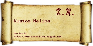 Kustos Melina névjegykártya